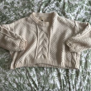 Grey Bandit Cream Slightly Cropped Sweater